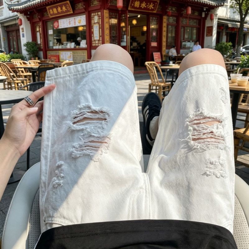 Shorts Denim Frayed - Pantaloncini in denim da uomo elasticizzati
