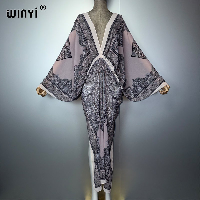 Cover Up Kaftan - Abito Sexy WINYI con Scollo a