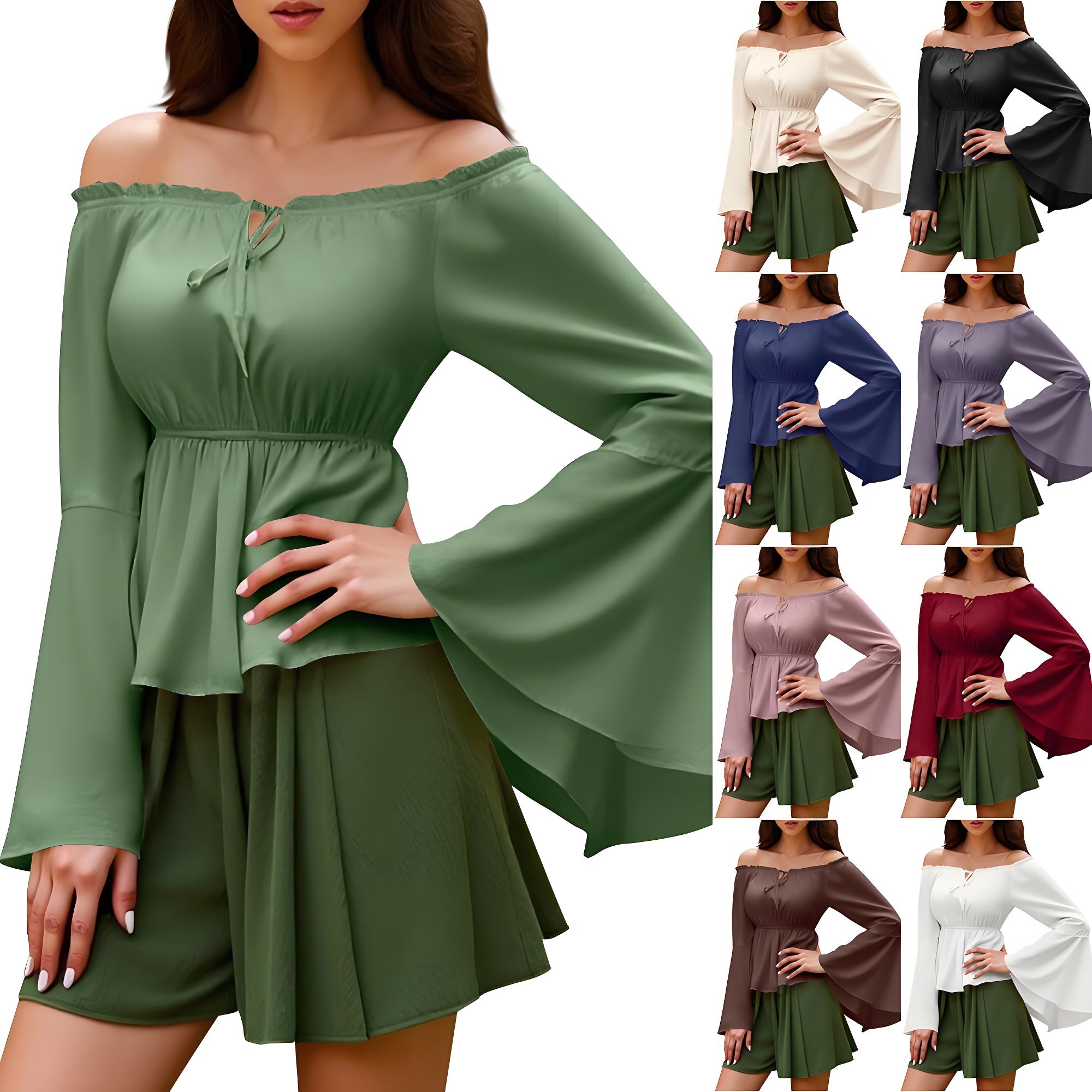Blouse Off Shoulder - Camicetta rinascimentale da donna contadina con