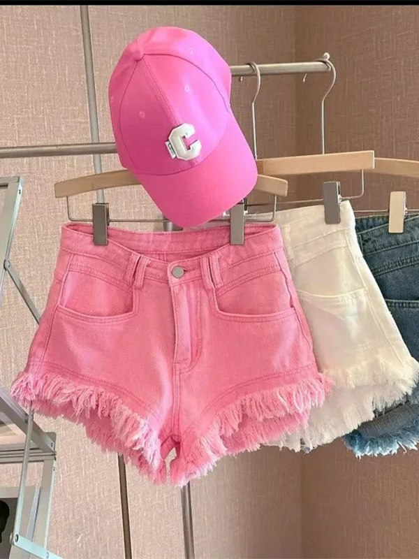 Shorts Denim Frayed - Shorts in denim da donna stile
