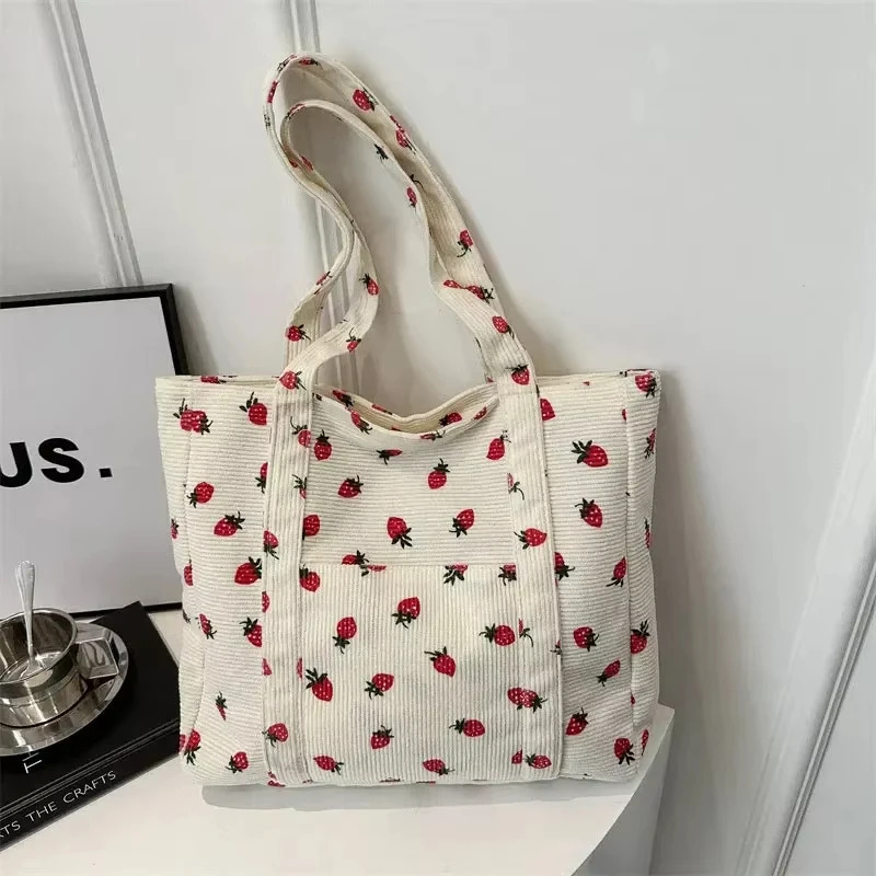 Tote Bag Beach - Borsa in Velluto a Coste con