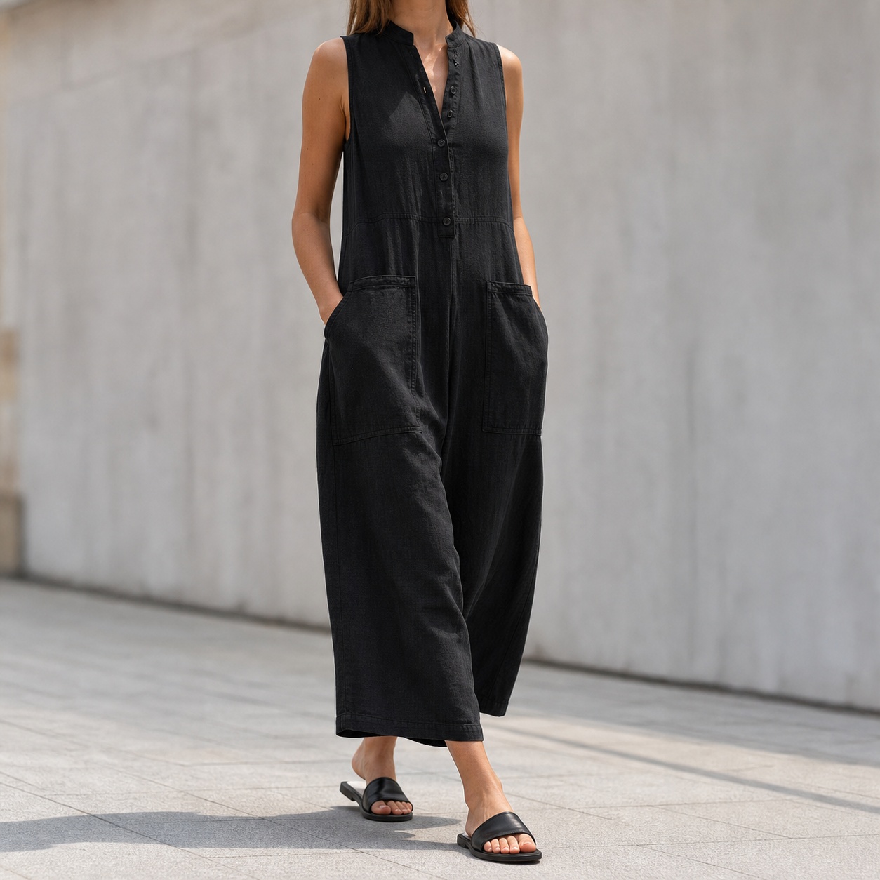 Tuta da donna senza maniche co - Jumpsuit Linen Relaxed recensione e prezzo
