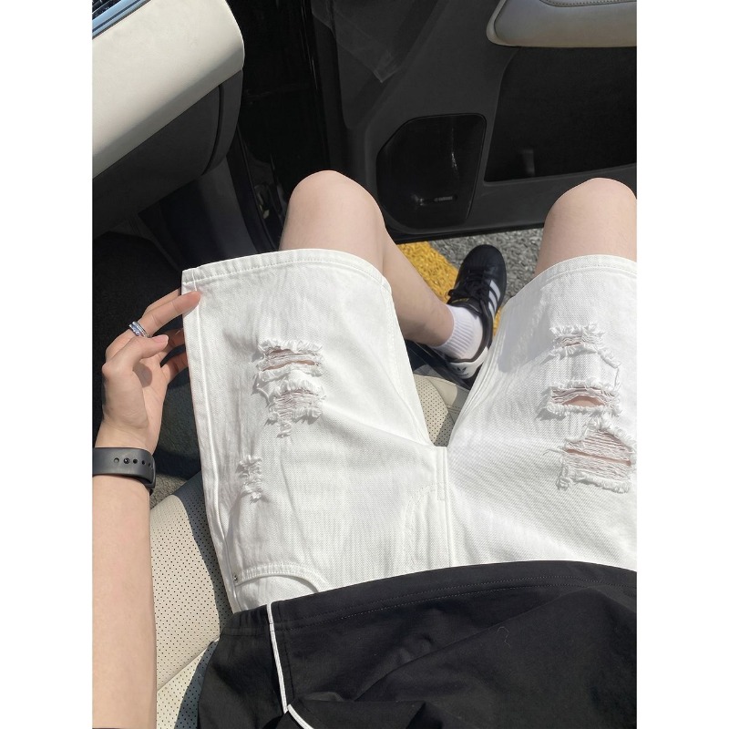 Pantaloncini in denim da uomo  - Shorts Denim Frayed recensione e prezzo